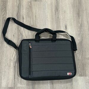 SwissGear Messenger Bag Black Gray Laptop Business Work Bag EUC